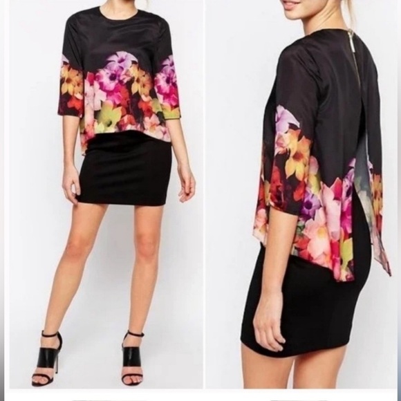 Ted Baker London Dresses & Skirts - Ted Baker Cadie Cascading Floral Layered Tunic dress size 3 | W 6-8